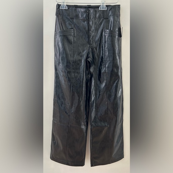Free People Star-Crossed Lovers Vegan Leather‎ Pants size 0 NWT - Picture 3 of 7
